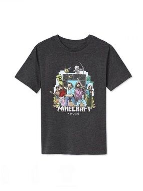 Minecraft Movie Boys' Short Sleeve Tee Size Medium